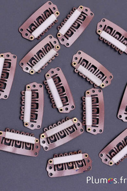 Clip - 28 mm x 10 mm - marron
